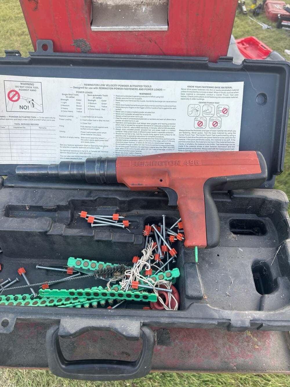 Remington 496 Powder Actuated nail gun with Case